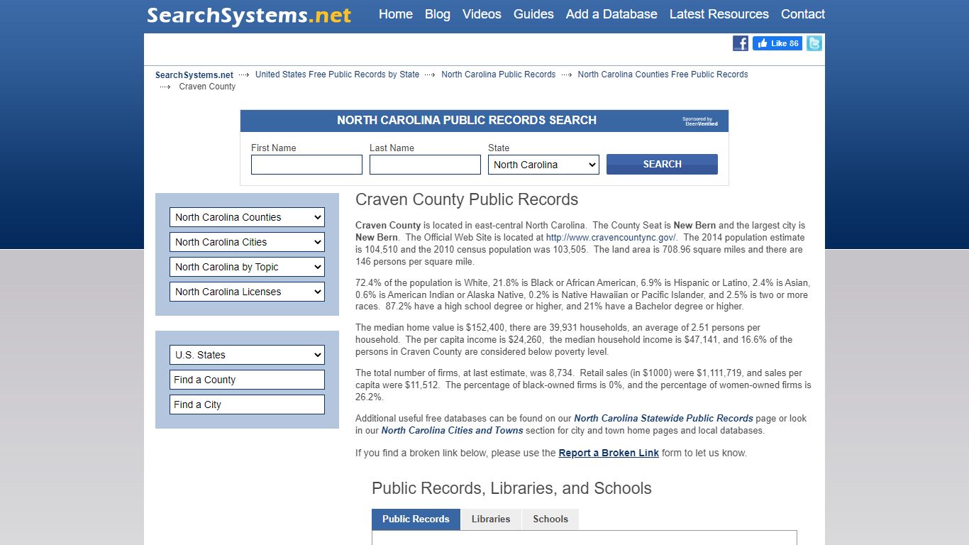 Craven County Criminal and Public Records