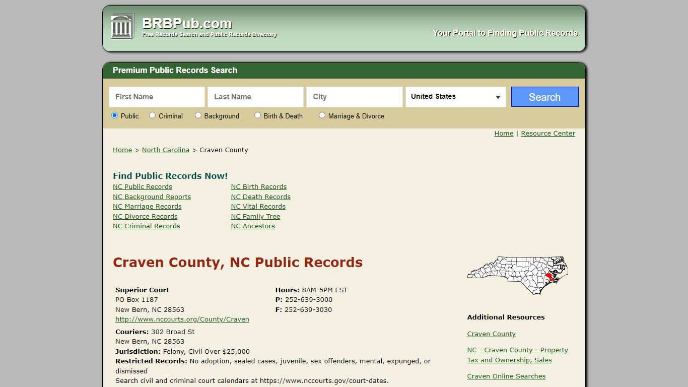 Craven County Public Records | Search North Carolina ...